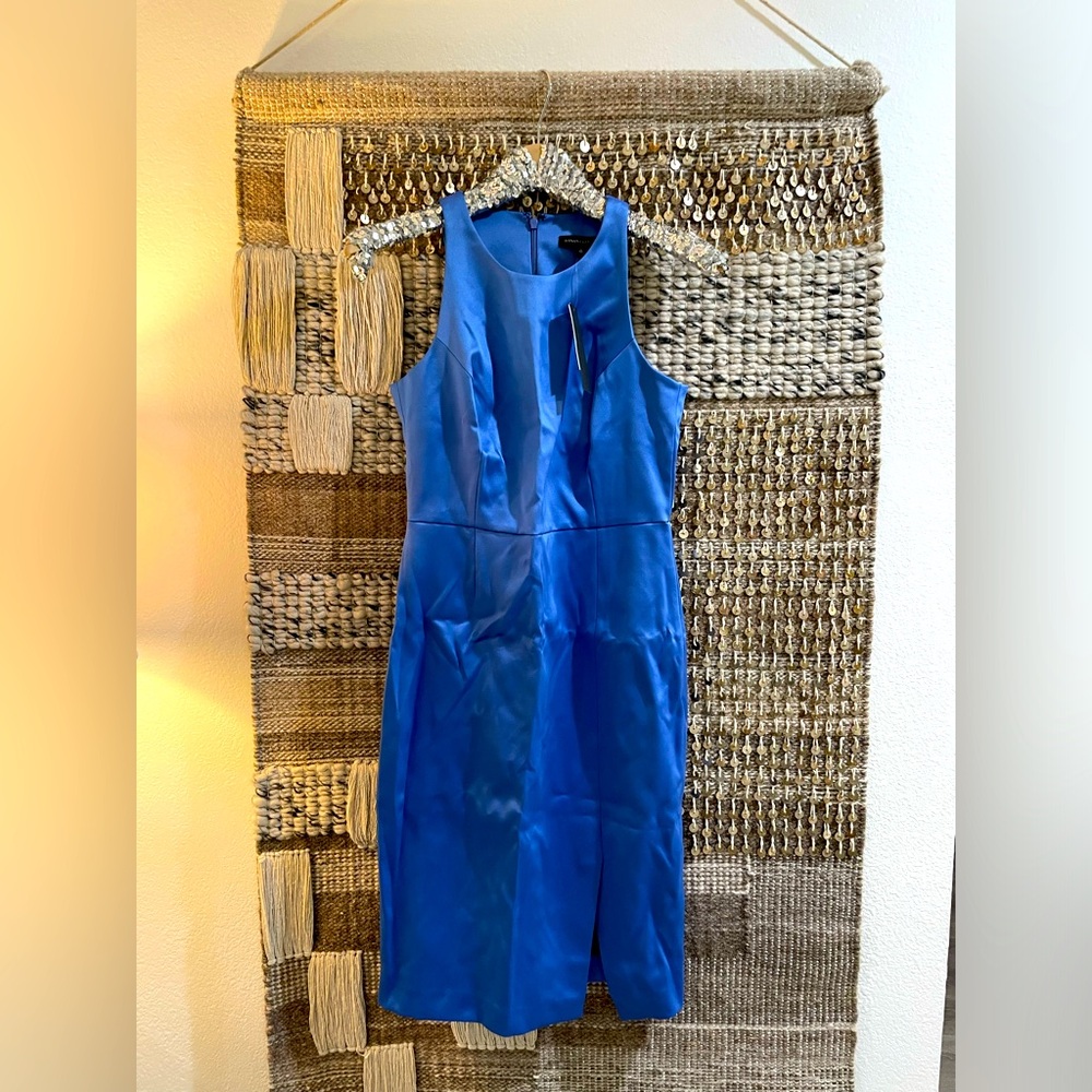 💙 NWT Banana Republic periwinkle blue satin dress sz 2